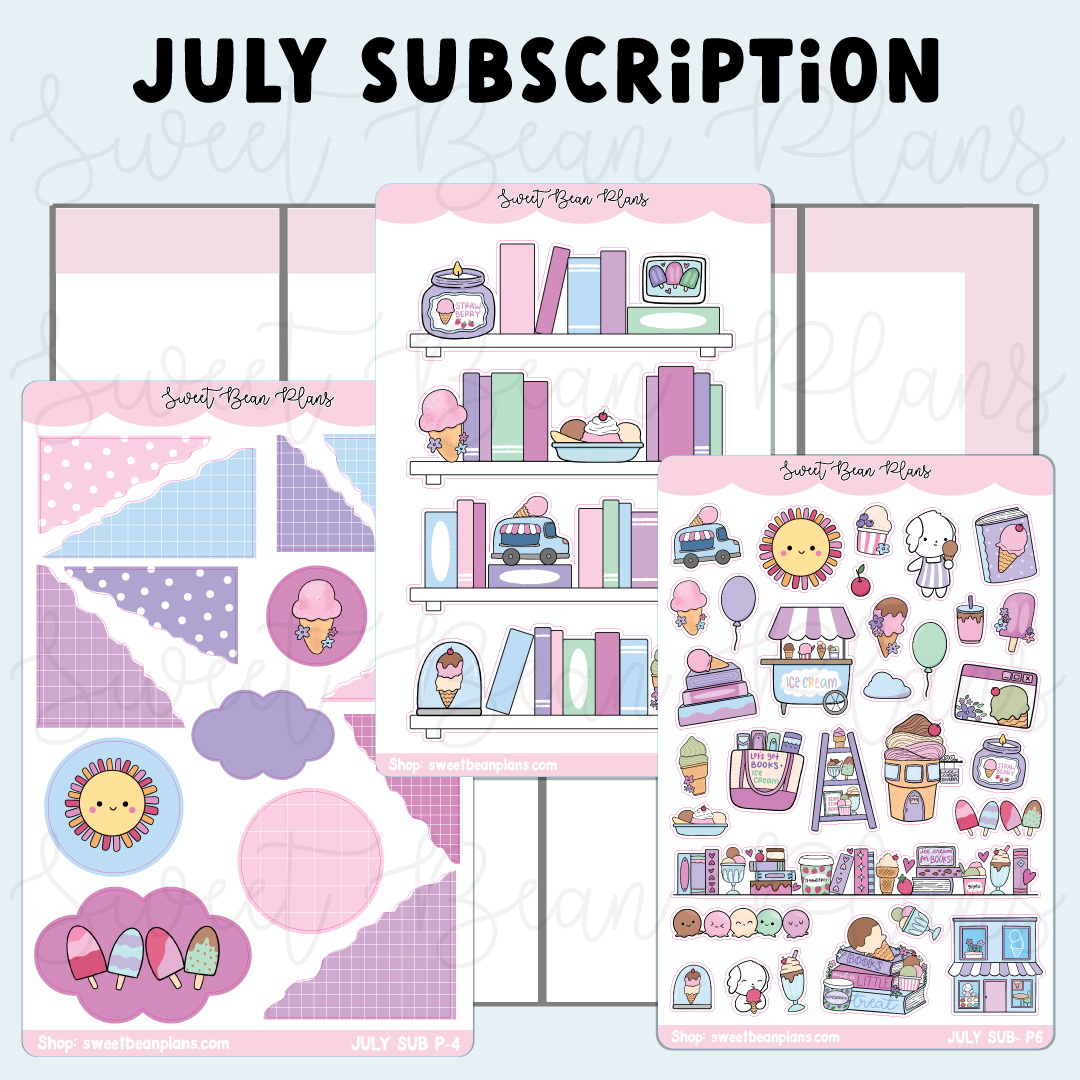 Sweet Bean Plans | JULY 2026 WASHI & STICKER Subscription