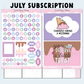 Sweet Bean Plans | JULY 2026 WASHI & STICKER Subscription