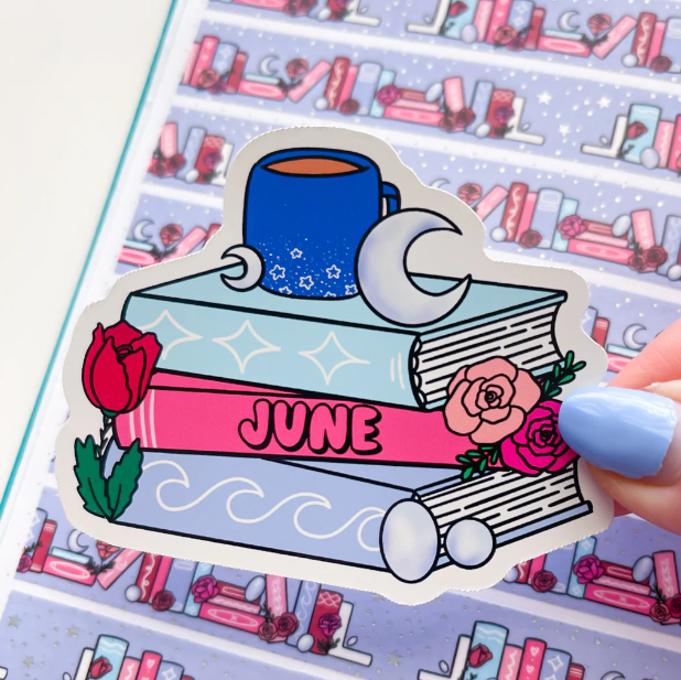 June Book Stack | Vinyl Sticker