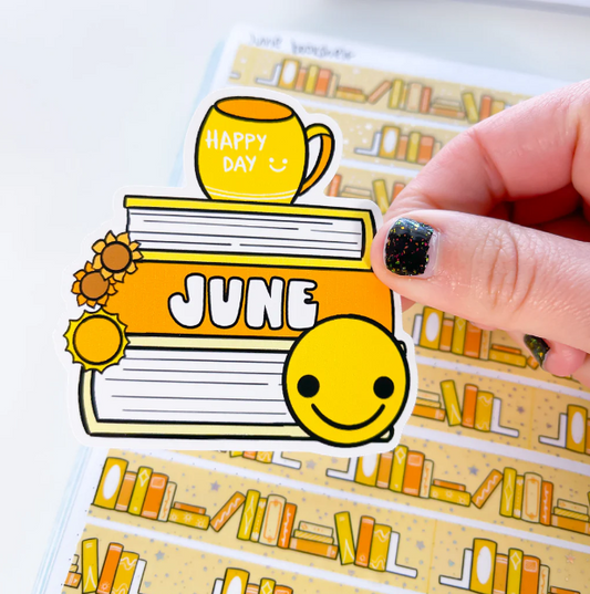 June Book Stack | Vinyl Sticker