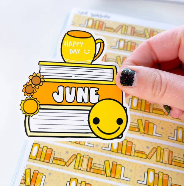 June Book Stack | Vinyl Sticker