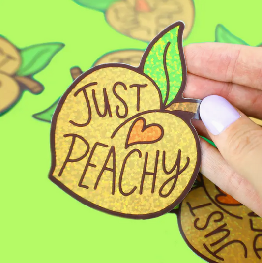 Just Peachy | Glitter Vinyl Sticker