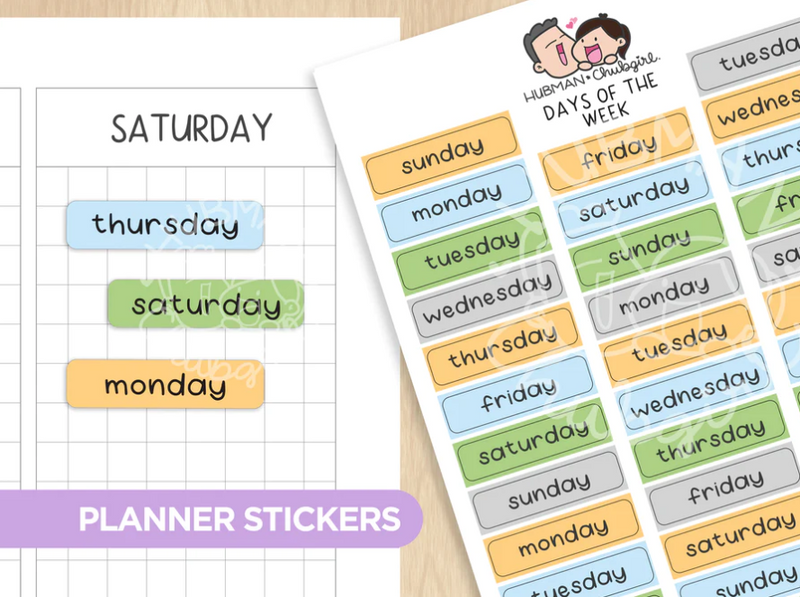 Calm Koi Pond - Days of the Week | Sticker Sheet