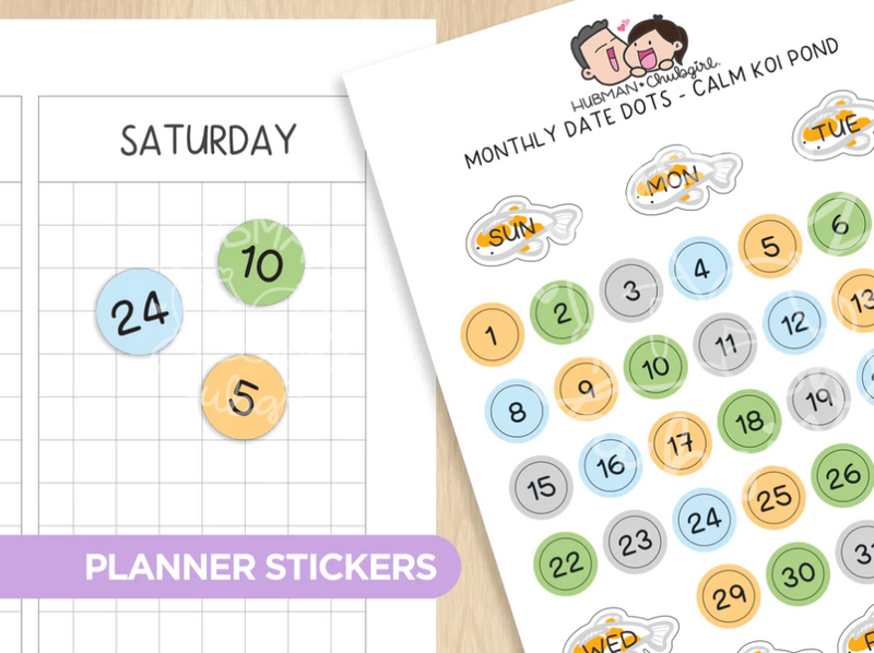 Calm Koi Pond - Monthly Set | Sticker Sheet