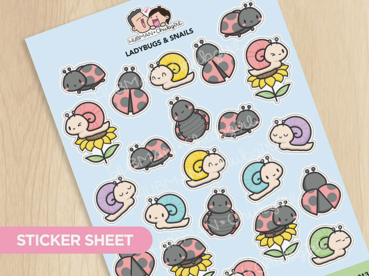 Ladybugs and Snails | Sticker Sheet