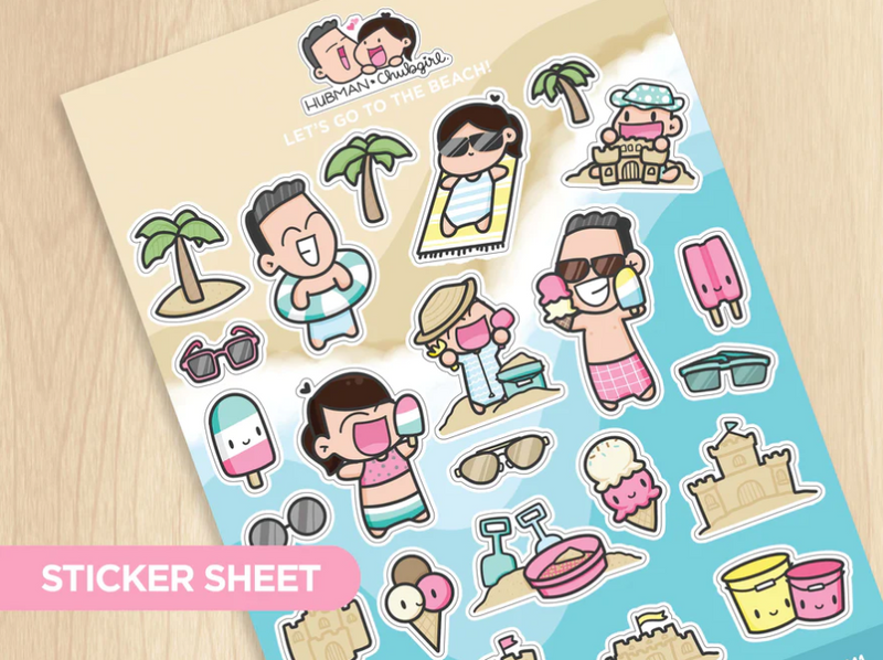 Let's Go To The Beach 1 | Big Sticker Sheet