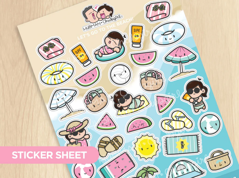 Let's Go To The Beach 2 | Big Sticker Sheet