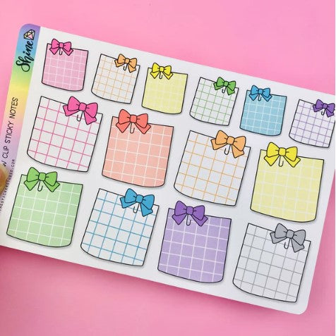 Large Bow Clip Sticky Note | Sticker Sheet