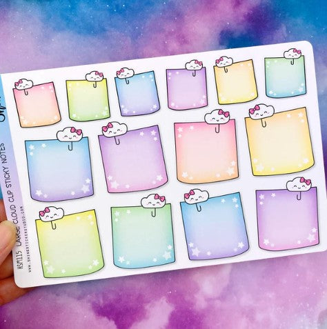 Large Cloud Clip Sticky Note | Sticker Sheet