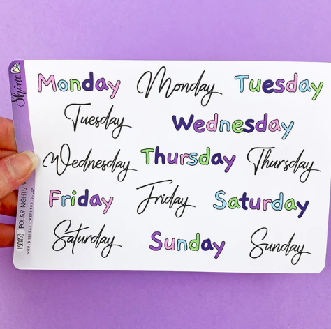 Polar Nights Weekday | Large Sticker Sheet