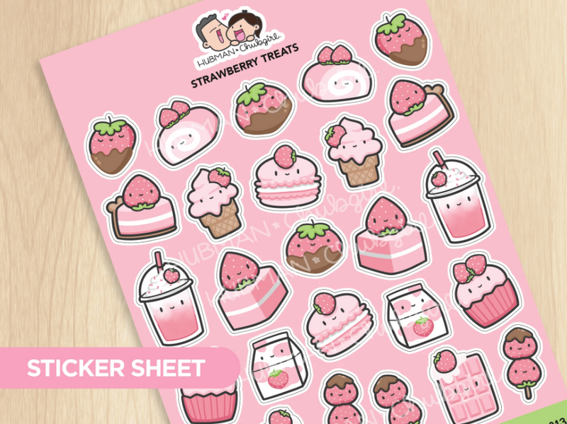 Strawberry Snackies | Big Sticker Sheet