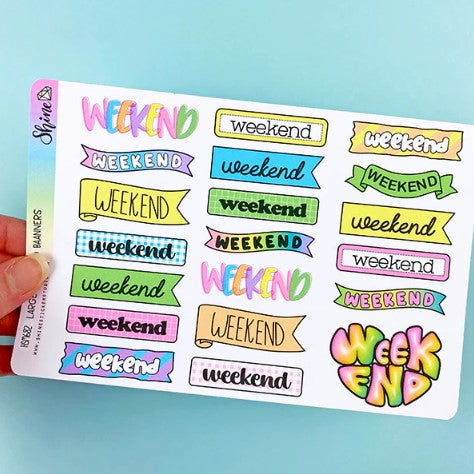 Large Weekend Flag Banner | Sticker Sheet