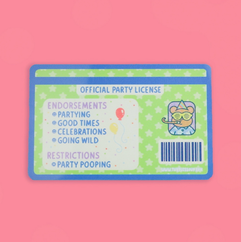 License To Party | Washi Card