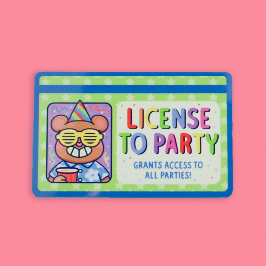 License To Party | Washi Card