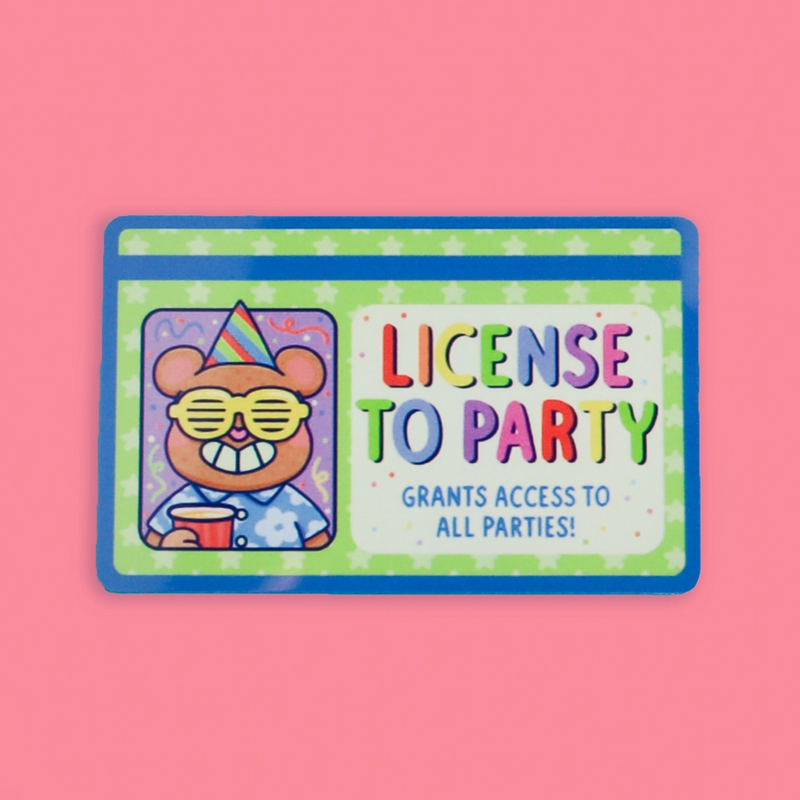 License To Party | Washi Card