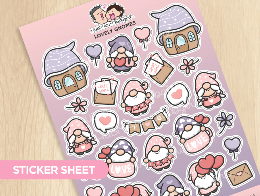 Lovely Gnomes | Big Sticker Sheet