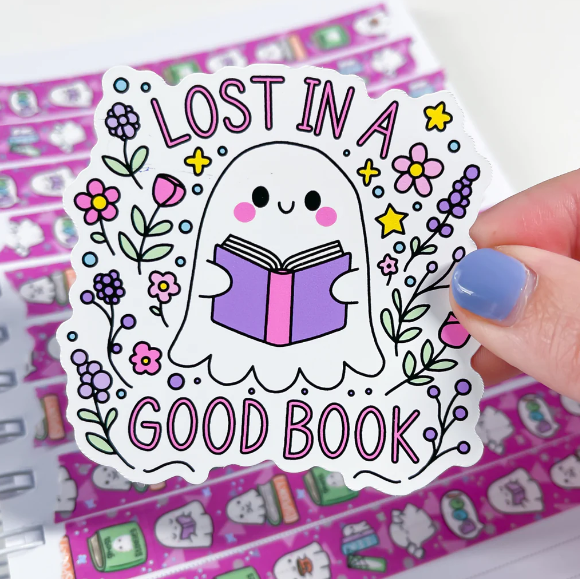 Lost In A Book Ghost | Vinyl Sticker