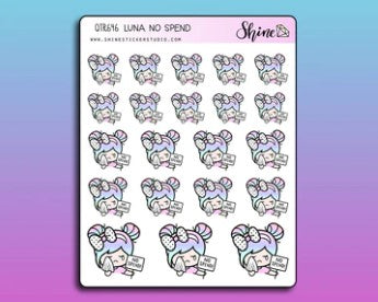Luna No Spend | Sticker Sheet