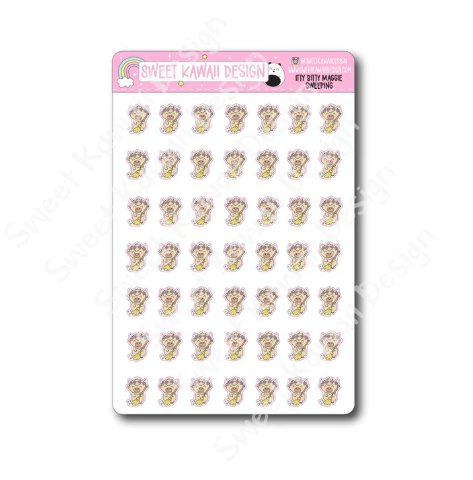 Kawaii Maggie - Sweeping | Sticker Sheet