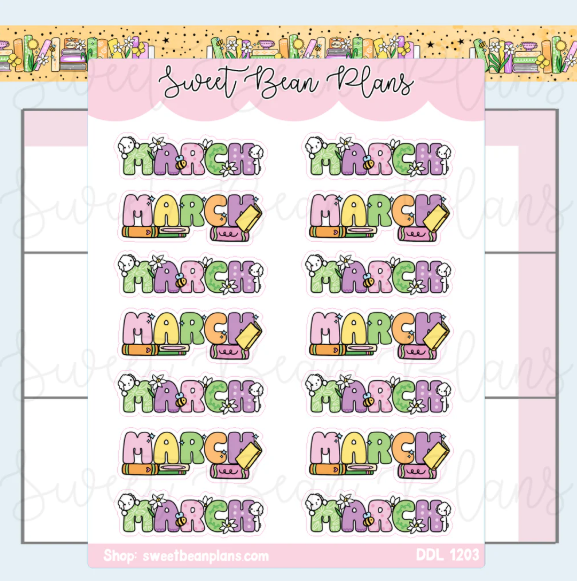 March 2025 Banners  | Sticker Sheet