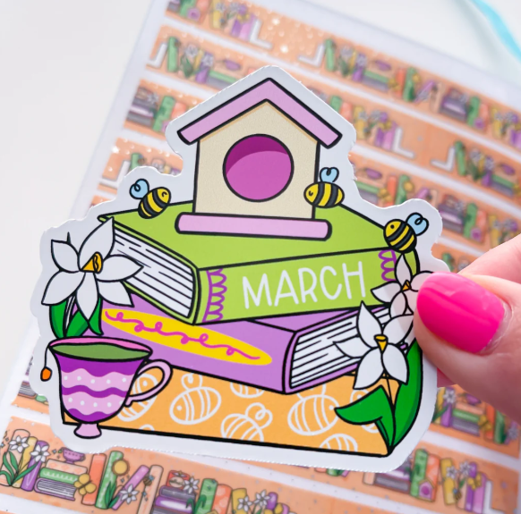 March Book Stack 2025 | Vinyl Sticker