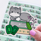 May Reading Cat | Vinyl Sticker