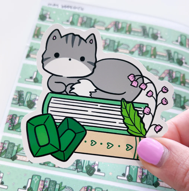 May Reading Cat | Vinyl Sticker