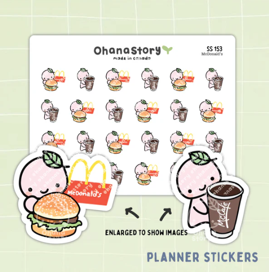 McDonalds Burger and Coffee | Sticker Sheet