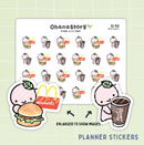 McDonalds Burger and Coffee | Sticker Sheet