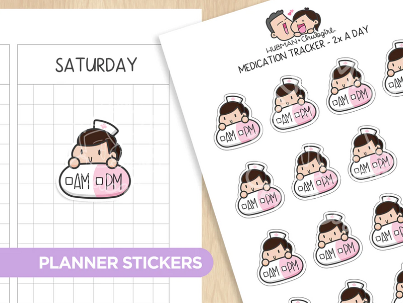 Medication Tracker - 2x a Day | Sticker Sheet