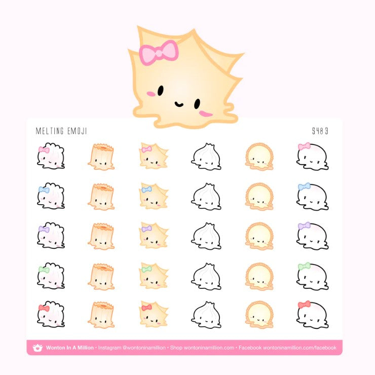 Melting Emoji | Sticker Sheet