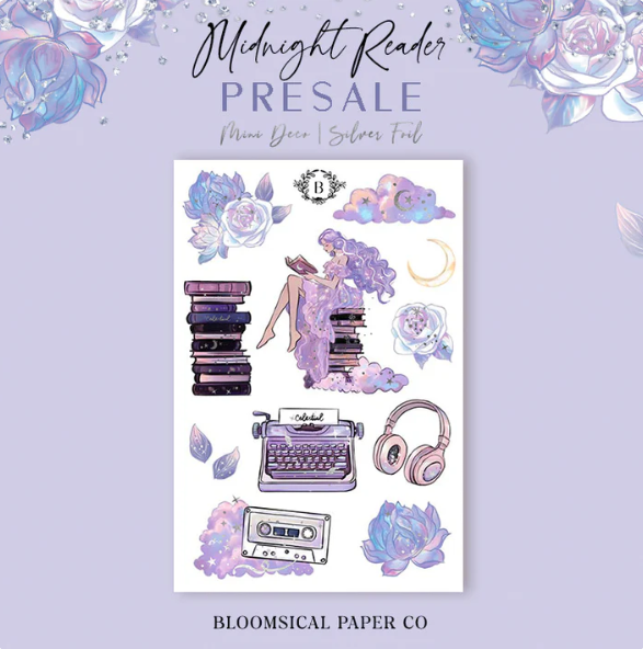 Midnight Reader | Mini Deco Sticker Sheet – Stickie Planning