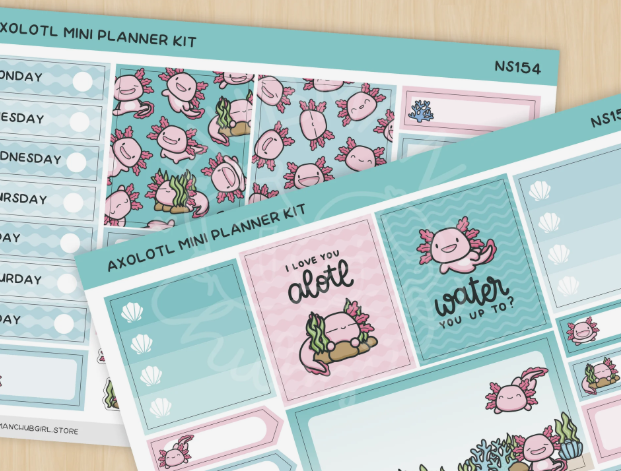 Happy Axolotl | Mini Planner Kit