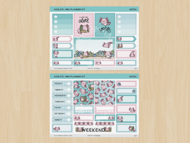 Happy Axolotl | Mini Planner Kit