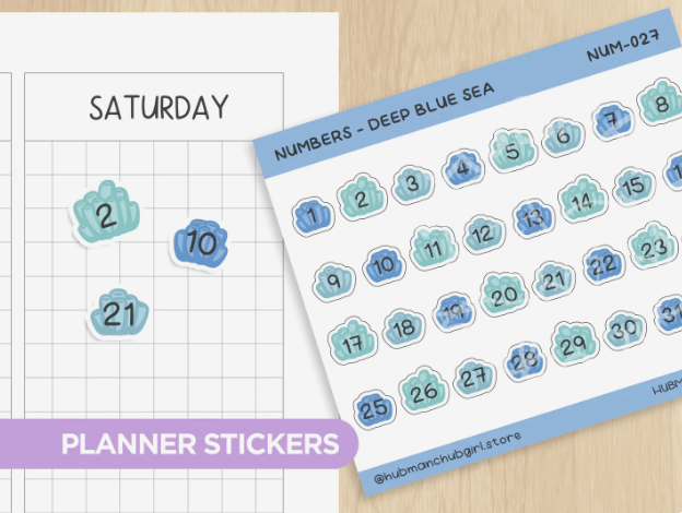 Deep Blue Sea - Numbers | Sticker Sheet