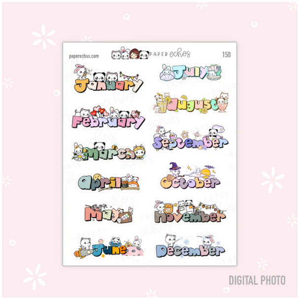 Monthly Characters | Functional Sticker Sheet