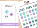 Monthly Date Dots - Positivity Pop-Ups | Sticker Sheet