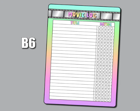 Movie Log Jumbo Sticker
