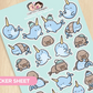 Narwhal and Walrus | Big Sticker Sheet