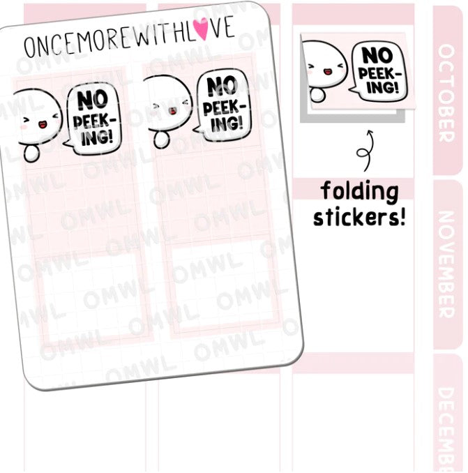 No Peeking - Pink | Sticker Sheet