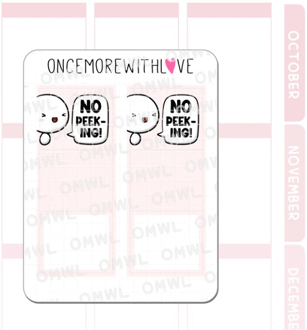 No Peeking - Pink | Sticker Sheet