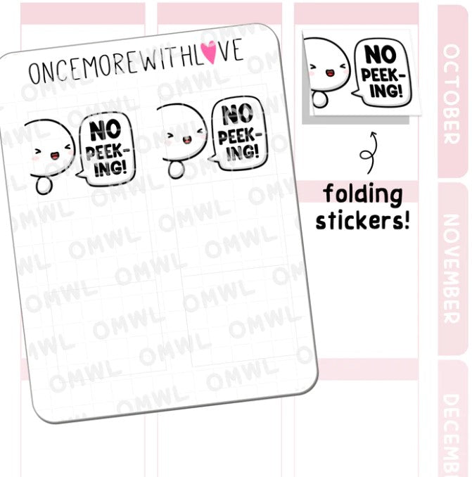 No Peeking - White | Sticker Sheet