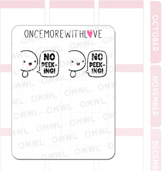 No Peeking - White | Sticker Sheet