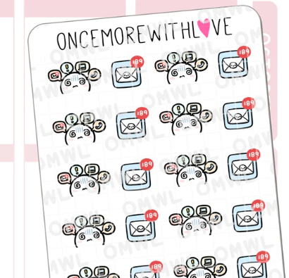 Notification Overload Munchkins | Sticker Sheet