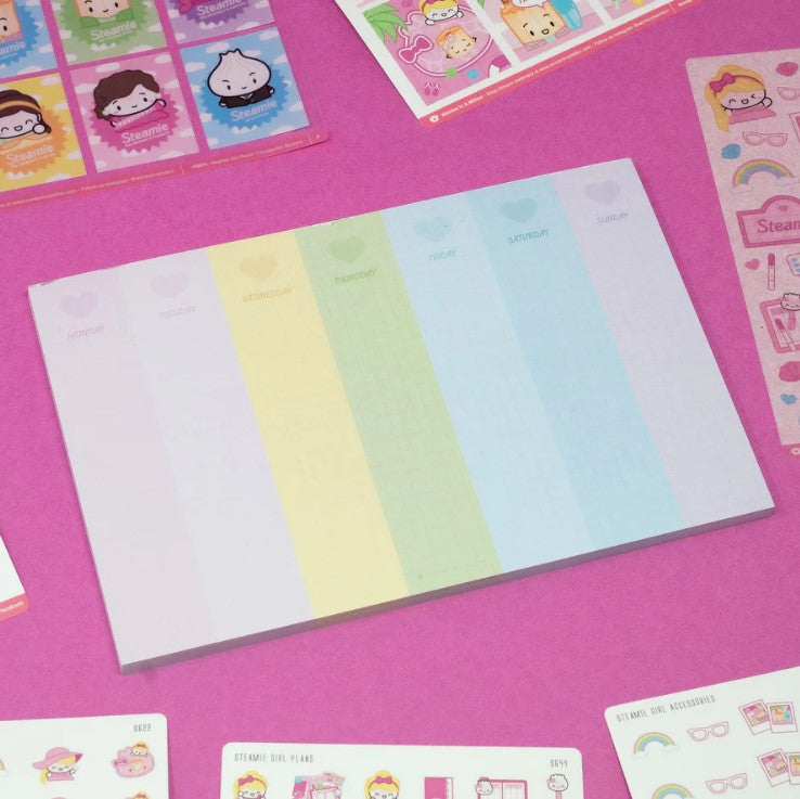 Steamie Girl Neon Rainbow Notepad