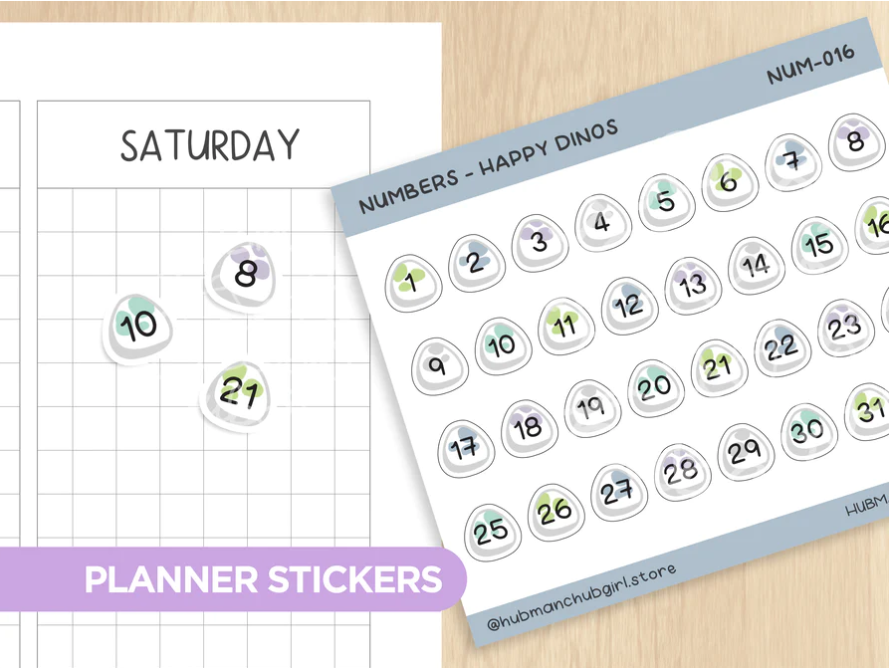 Happy Dinos - Numbers | Sticker Sheet