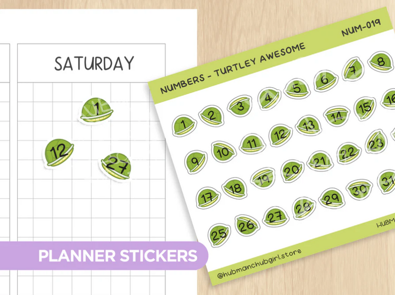 Turtley Awesome - Numbers | Sticker Sheet