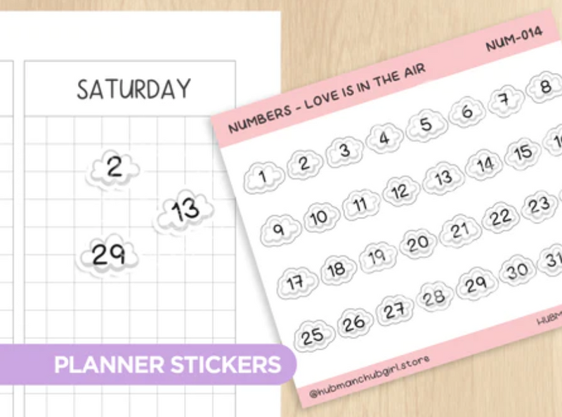 Love is in the Air - Numbers | Sticker Sheet
