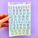 Clear Foiled Date Numbers | Sticker Sheet