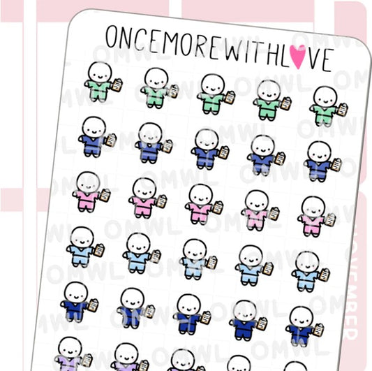 Nurse or Doctor in Scrubs | Sticker Sheet